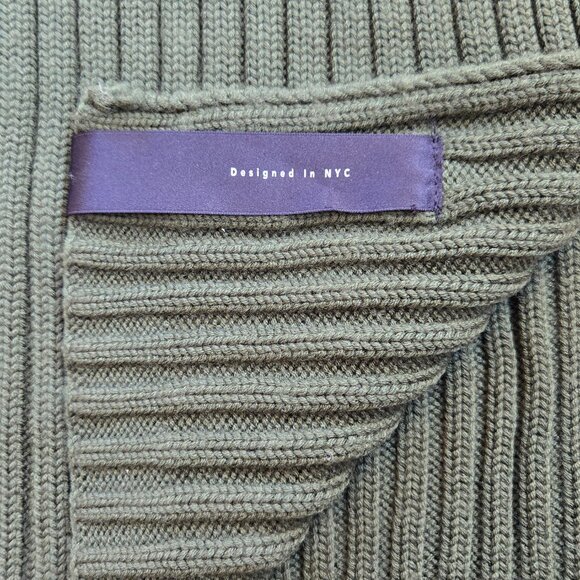 The Arrivals Wool Cashmere Rib Knit Scarf Green - Picture 7 of 13